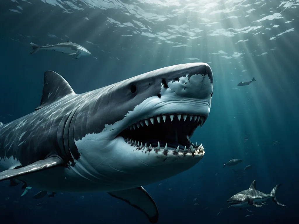 the picture of a shark underwater
