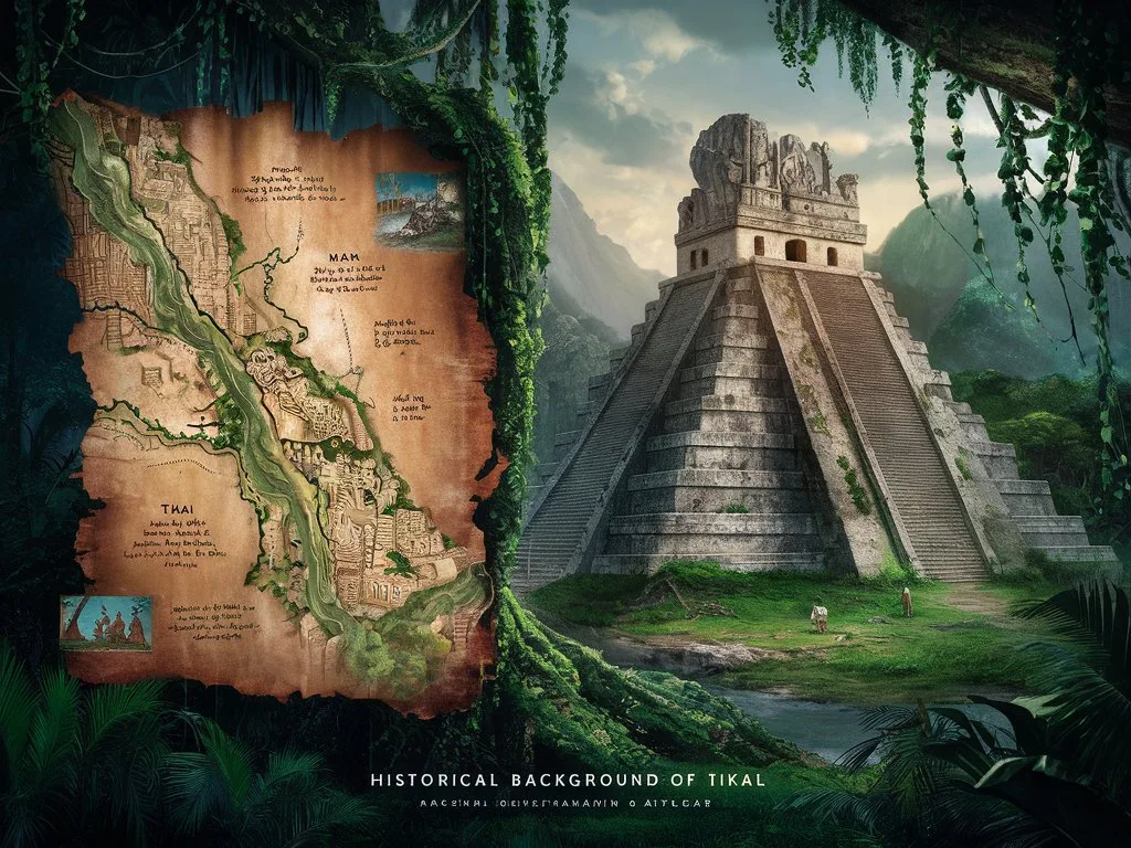 picture of historical background of Tikal